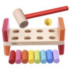 Unbox Wooden Bench with Toy Hammering Mallet for Pounding Coloured Blocks
