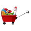 Kids Outdoor Plastic Pull Wagon Cart Blue - Image 2