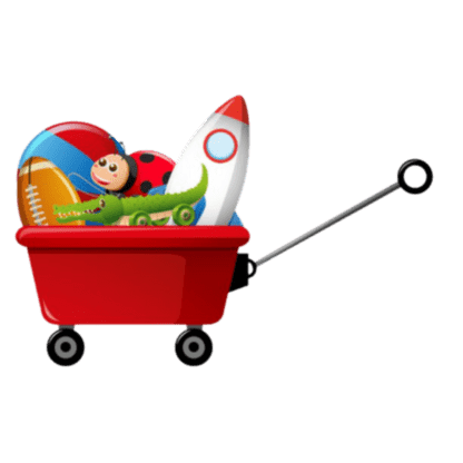 Kids Outdoor Plastic Pull Wagon Cart Blue - Image 2