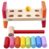 Unbox Wooden Bench with Toy Hammering Mallet for Pounding Coloured Blocks - Image 7