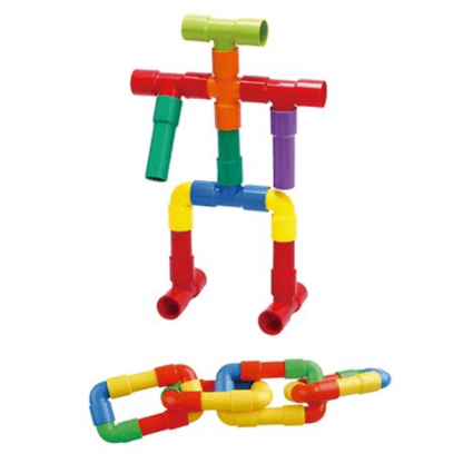 60 Piece Pipe Tube Building Interlocking Set Toys for Kids