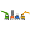 4 Piece City Trucks Playset - Push-&-Go Kids Construction & Police Trucks Toys - Image 3