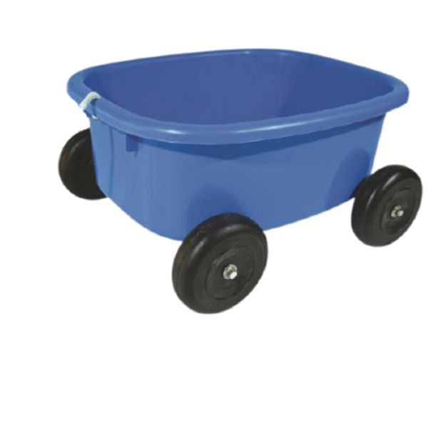 Kids Outdoor Plastic Pull Wagon Cart Blue - The Fun Store