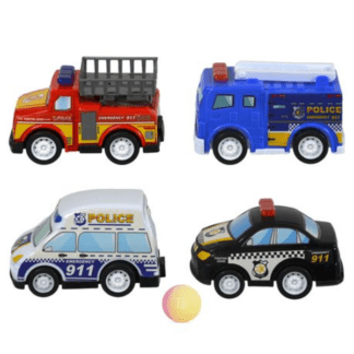 Set of 4 Kids Pull-Back Police Car Playset for Imaginative Play and Developmen