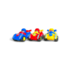 3 Piece Kids Pull Back & Go Inertia FI Racing Cars - Red Yellow & Blue - Image 2