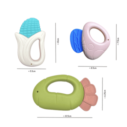 6 Piece Set of Infant Baby Teether Toy Rattles for Ages 3+ Months