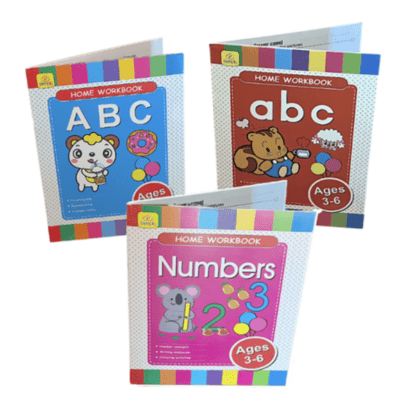 Colouring book for preschoolers with ABC and numbers learning.