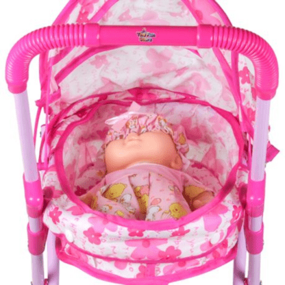 Foldable Doll Pram/Stroller Pink Kids Baby Toy for Girls - Image 2