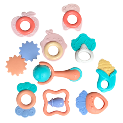 Teething in Style -10 Piece Set of Infant Baby Teether Toy Rattles Age 0+m - Image 8