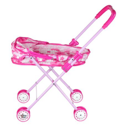 Foldable Doll Pram/Stroller Pink Kids Baby Toy for Girls - Image 4