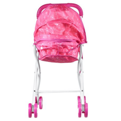 Pink foldable baby toy pram with doll stroller for girls