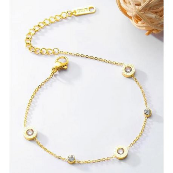 Timeless Roman Elegance with a Modern Twist! CZ Roman Bling Bracelet - Image 3