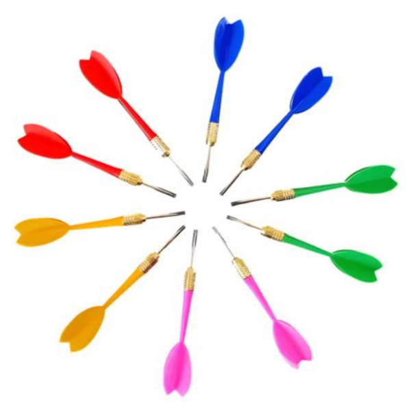 10-Piece Multi-Coloured Dart Set with Steel Tips