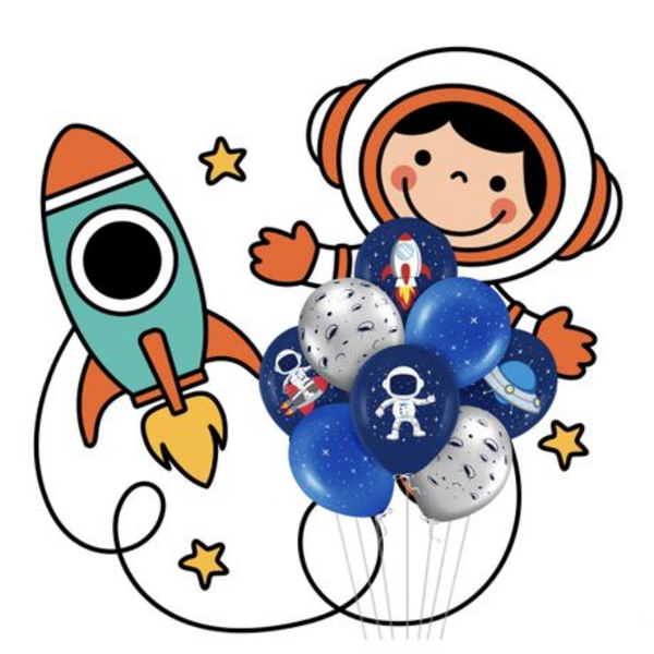 Space Themed Party Decorations - 16 Pieces (2 Packs of 8) Balloons