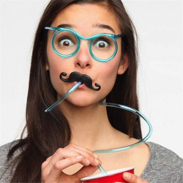 Where Drinking Meets Delight Flexible Glasses Shaped Plastic Drinking Straw