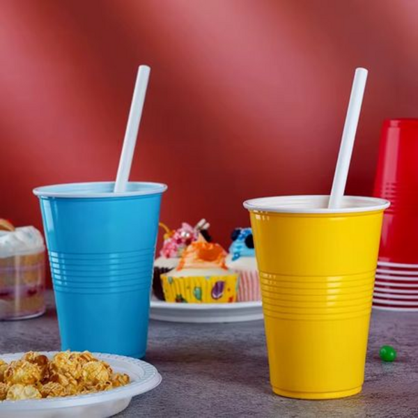 60 x 450ml Durable Disposable Plastic Cups for Parties & Events