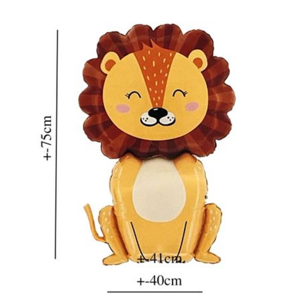 5-Piece Lion Safari Happy Birthday Themed Foil Balloon Party Decoration Set