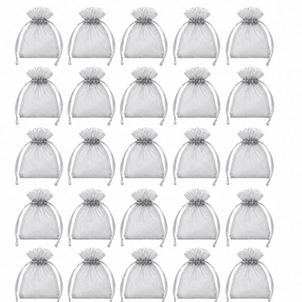 100 Organza 13cm x 18cm Bags in White, Black, Gold, Silver, Black and Red - Image 24