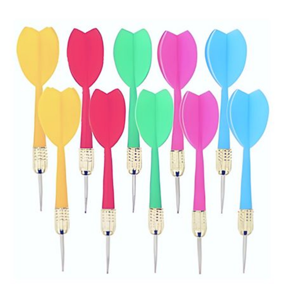 10-Piece Multi-Coloured Dart Set with Steel Tips