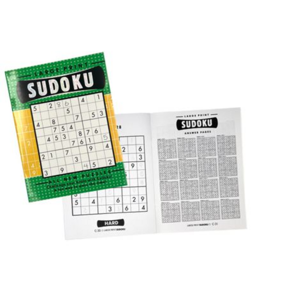 3 Large Print SUDOKU Puzzle Books with Easy, Medium, and Hard Puzzles!