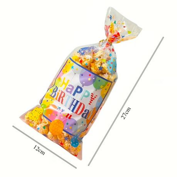 36 Colourful Cellophane Treat Bags for Birthday Parties, Sweets and Gifts