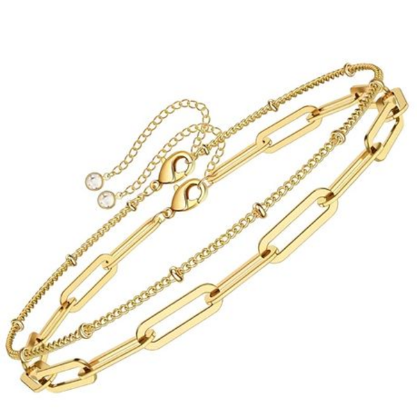 Stacked Style: The Double Layered Paperclip & Bead Bracelet Set