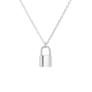 Lock Down Your Look (Literally): The Padlock Pendant Necklace That Shines! - Silver