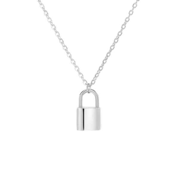 Lock Down Your Look (Literally): The Padlock Pendant Necklace That Shines! - Silver