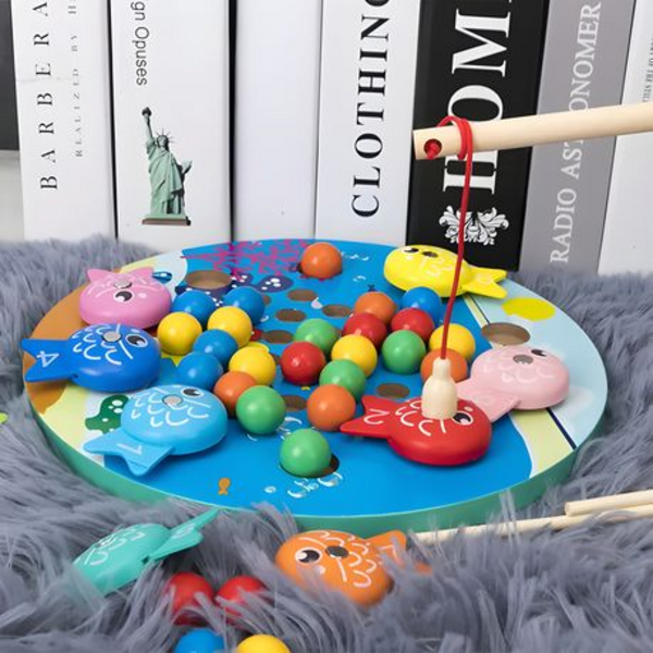 Unbox - Wooden Magnetic Fishing & Beads Clipping Kids Interactive Toy Game