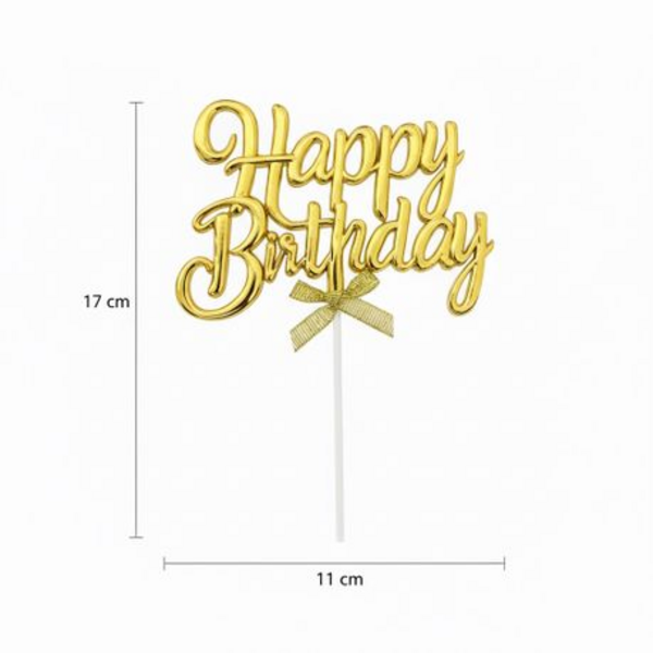 Birthday Cake 3D Decor Topper - Gold or Silver - Bday Party - Image 2