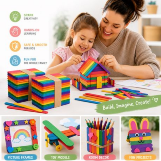 The Fun Store 250 x Large Jumbo Wooden Craft Sticks (15x1.7cm)