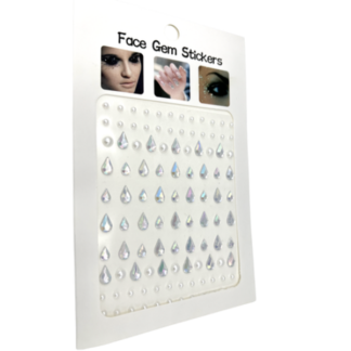 Tear Drops & Pearls Face Art Gems Jewels Rhinestone Stickers Self Adhesive