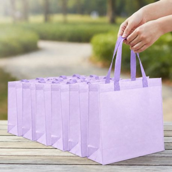 12 Pack Non-Woven Reusable Tote Gift Shopping Bags with Handles - Image 11