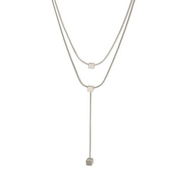 Double the Layers, Tripple Tthe Style: The Layered Square Pendant Necklace - Image 7