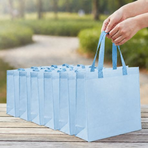 12 Pack Non-Woven Reusable Tote Gift Shopping Bags with Handles - Image 22