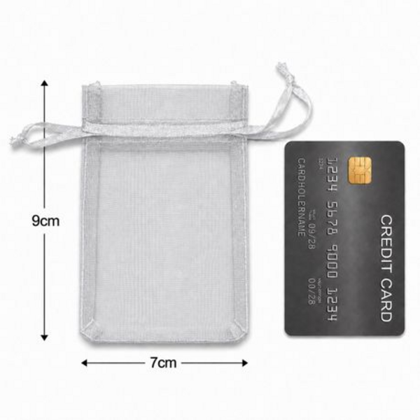 50 Organza 7cm × 9cm Bags in White, Black, Gold, Silver, Black and Red - Image 36