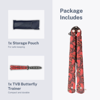 TVB Master The Art: Blunt Butterfly Trainer Knife - Red, Black