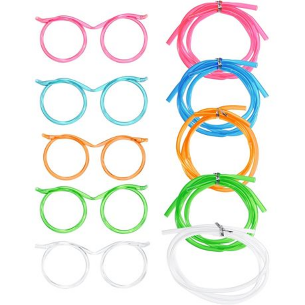 Where Drinking Meets Delight Flexible Glasses Shaped Plastic Drinking Straw