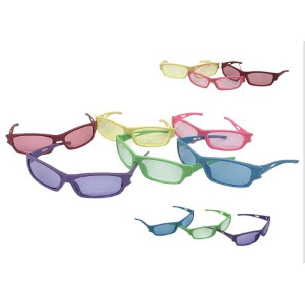 Kids Party Favors - 12 Pack Multi Colour Transparent Tinted Glasses