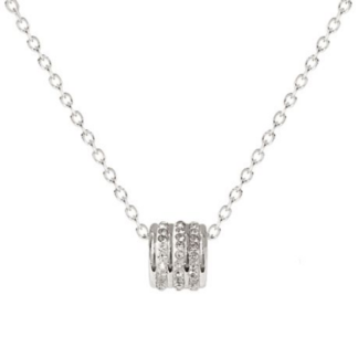 Elevate Your Style with Our Zircon Filled Barrel Pendant Necklace!