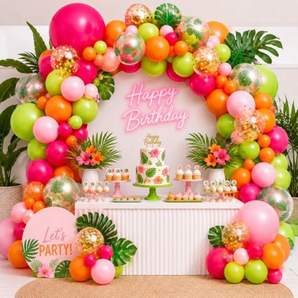 100Pieces Tropical Balloon Arch Garland Kit - DIY Summer Birthday Party Set - Image 3