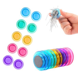 20-Pack Clear Transparent Magnetic Buttons for Refrigerator & Whiteboard