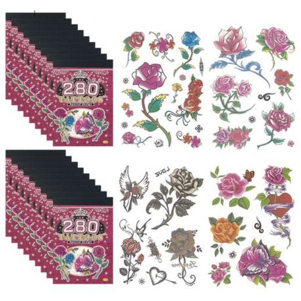 Blossom into Fun: Bulk Sets of Flower and Rose Temporary Tattoos - Pack of 20 - Image 4