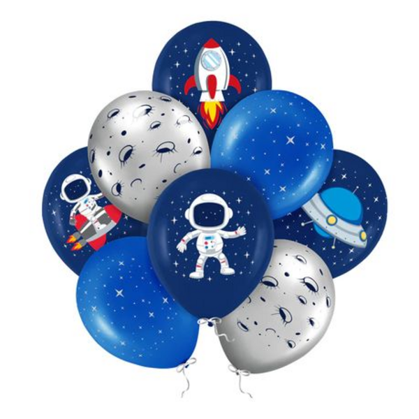Space Themed Party Decorations - 16 Pieces (2 Packs of 8) Balloons