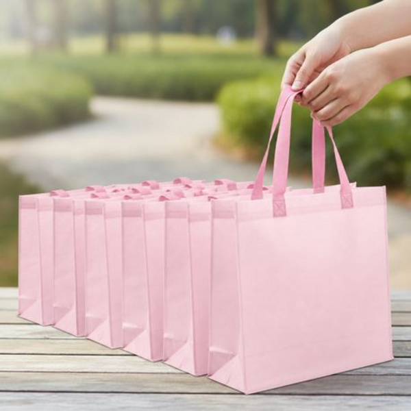 12 Pack Non-Woven Reusable Tote Gift Shopping Bags with Handles