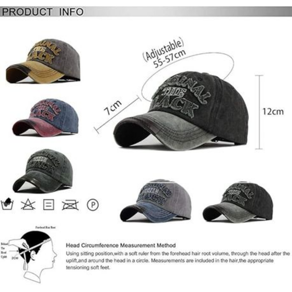 Black - Step Up Your Style with the Washed Classic Vintage Retro Baseball Cap! - Image 9
