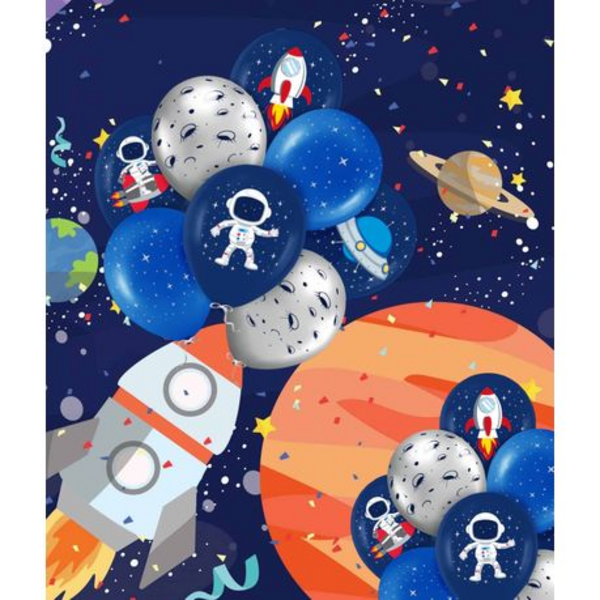 Space Themed Party Decorations - 16 Pieces (2 Packs of 8) Balloons