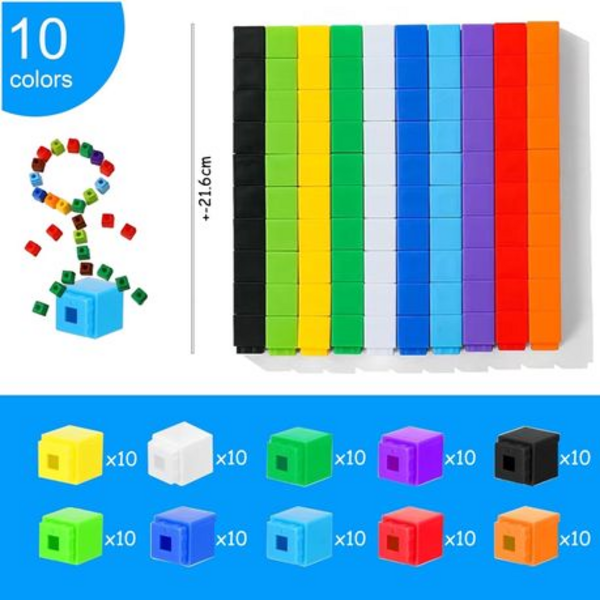Stack, Count, and Learn! 100 Colorful Number Block Cubes for Endless Fun!