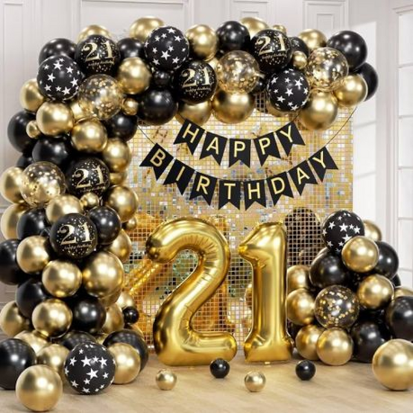 21st Birthday Party Decoration and Celebration Pack - 100 Pieces
