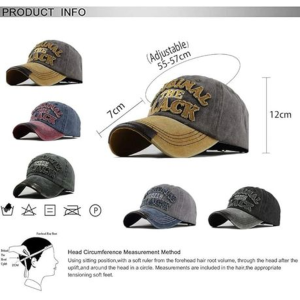 Black - Step Up Your Style with the Washed Classic Vintage Retro Baseball Cap! - Image 8